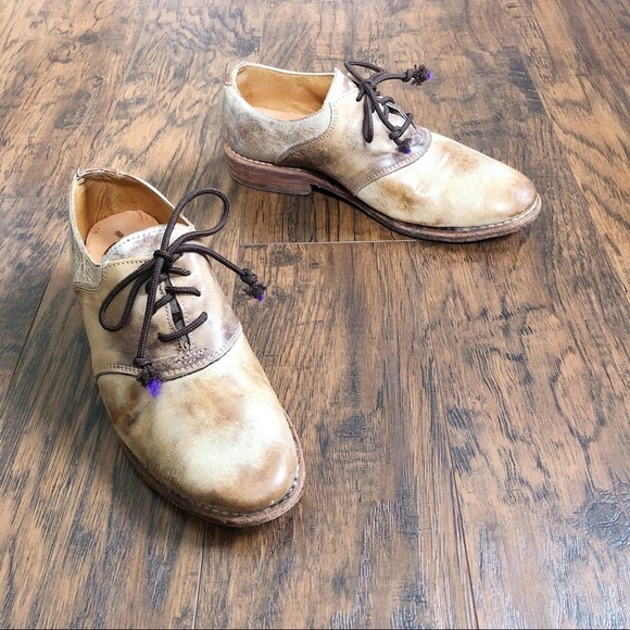 Bed Stu • Fury saddle oxfords tan taupe leather lace up shoes beige - Picture 14 of 14